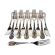 Series of 12 table forks in silver metal ercuis rocaille