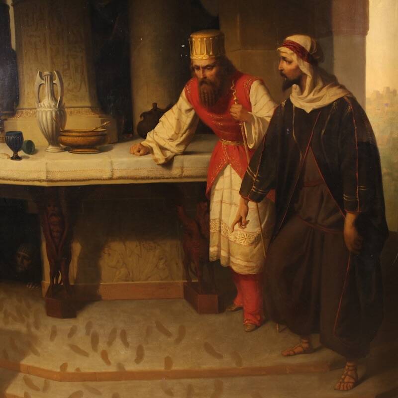 Great painting signed by Carlo De Notaris, The Prophet Daniel