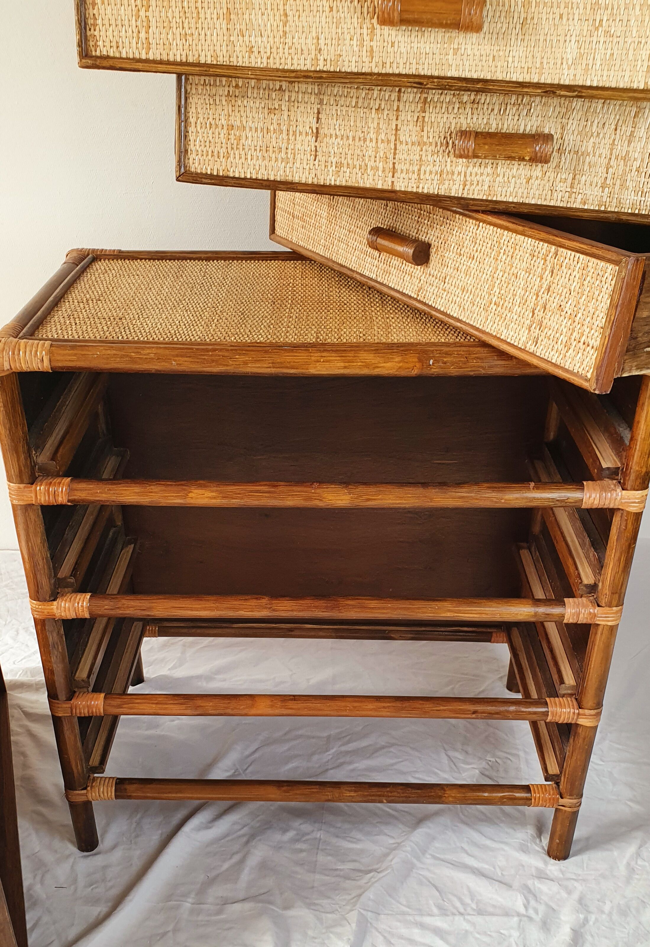 Rattan chest of drawers 4 drawers