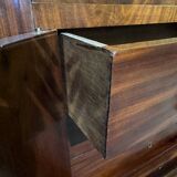 Rare Empire period mahogany secretary with four columns topped with bronze capitals.