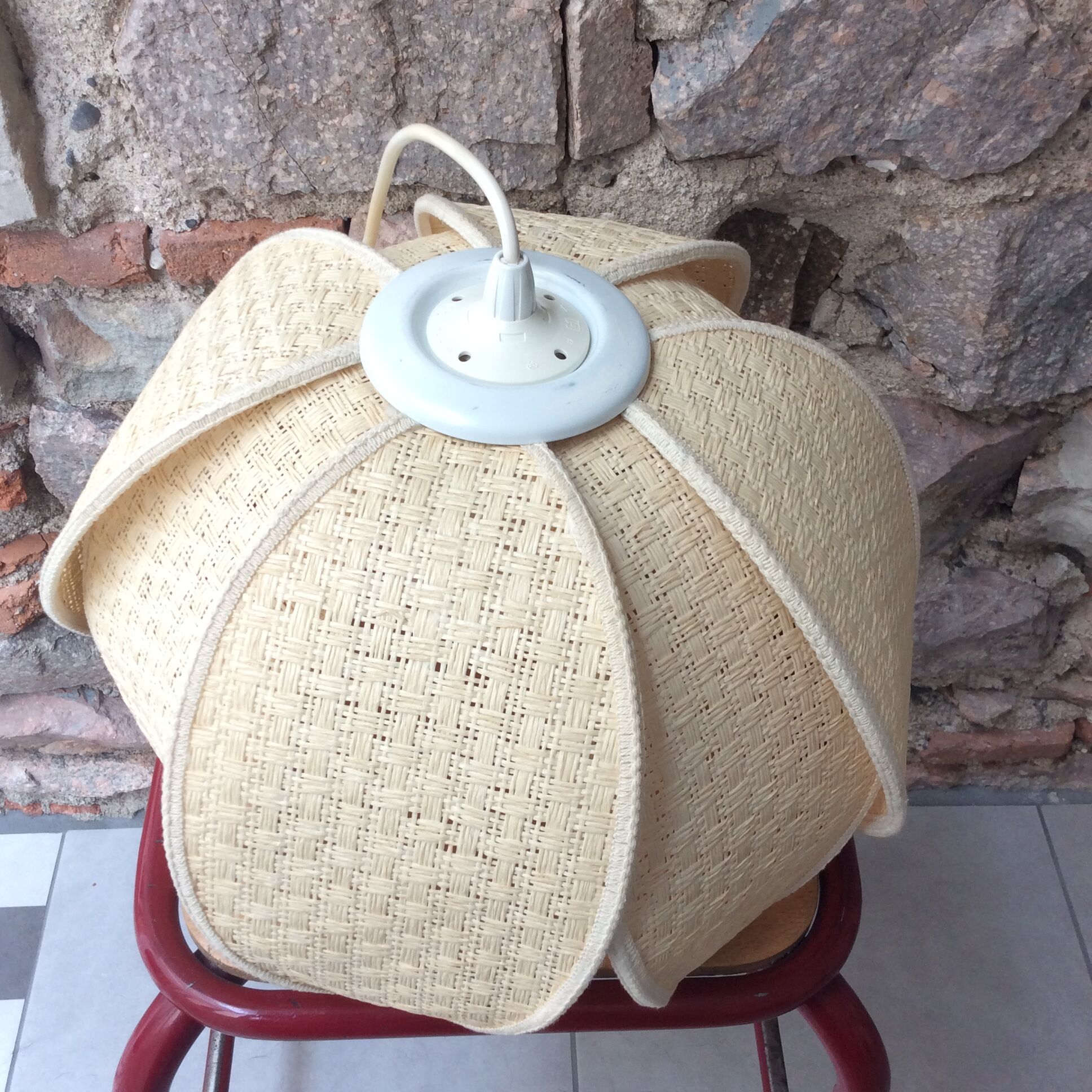 Suspension fleur double corolle vintage