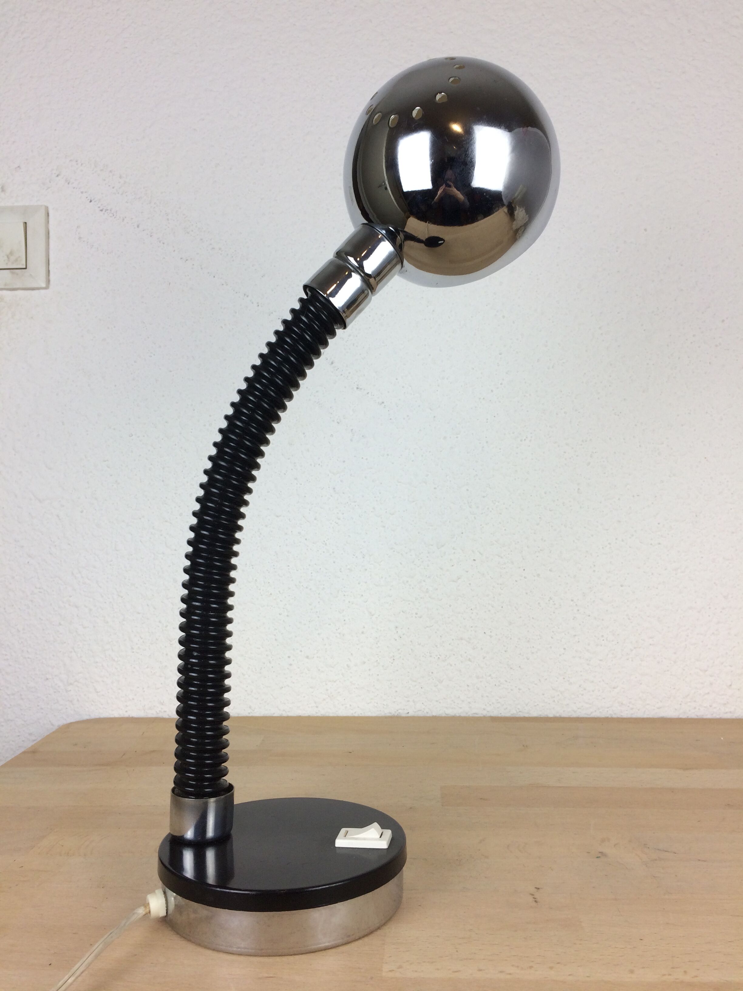 Targetti Sankey desk lamp in chrome, space age, 70's
