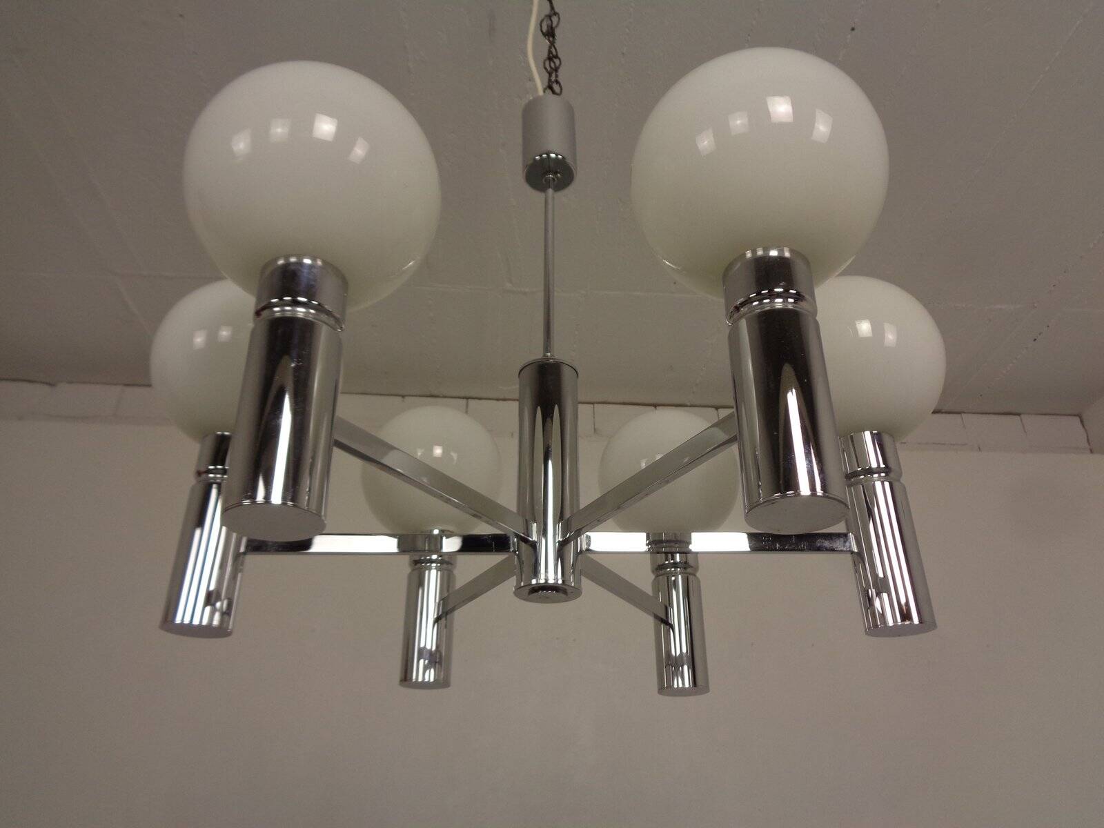 Opaline Glass Pendant Lamp from Sölken Leuchten, Germany, 1960s