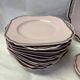 Pink porcelain dessert service with silver edging