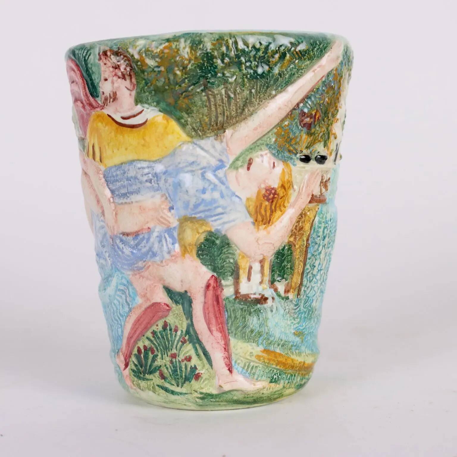 Ancient majolica vase from Tivoli, Italy, 20th century