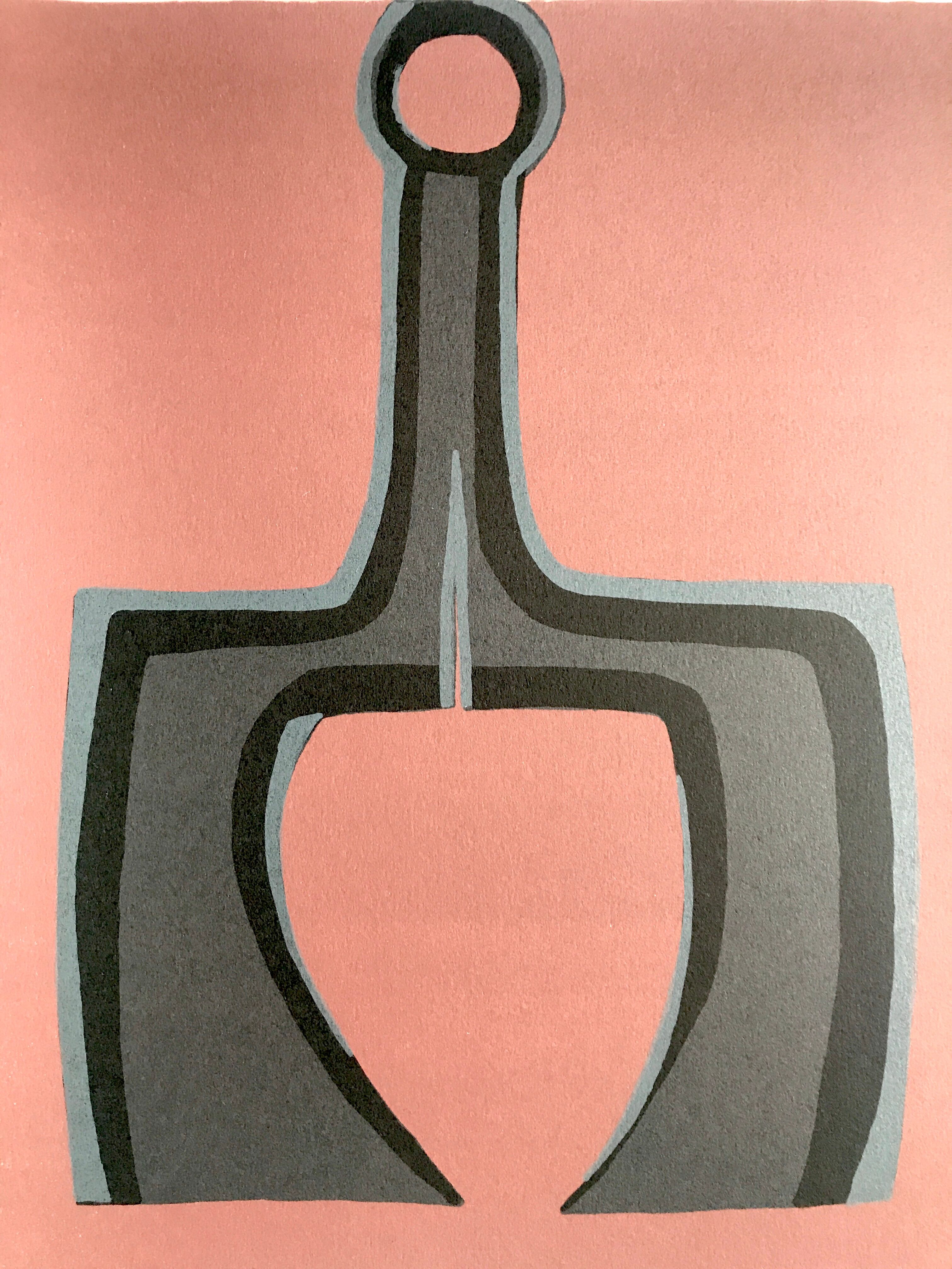 Original lithograph on Arches vellum by Raoul UBAC, Working the soil, 1978