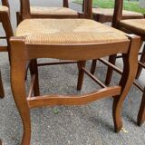 6 Louis Philippe chairs in solid wood and straw