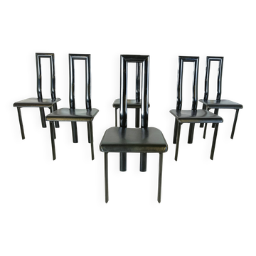 Italian Model Regia dining chairs by Antonello Mosca for Ycami, 1980s