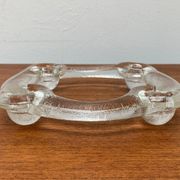 Swedish glass candle holder ring from Pukeberg, 1970s