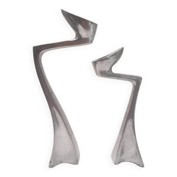Pair of Swan candlesticks by Matthew Hilton