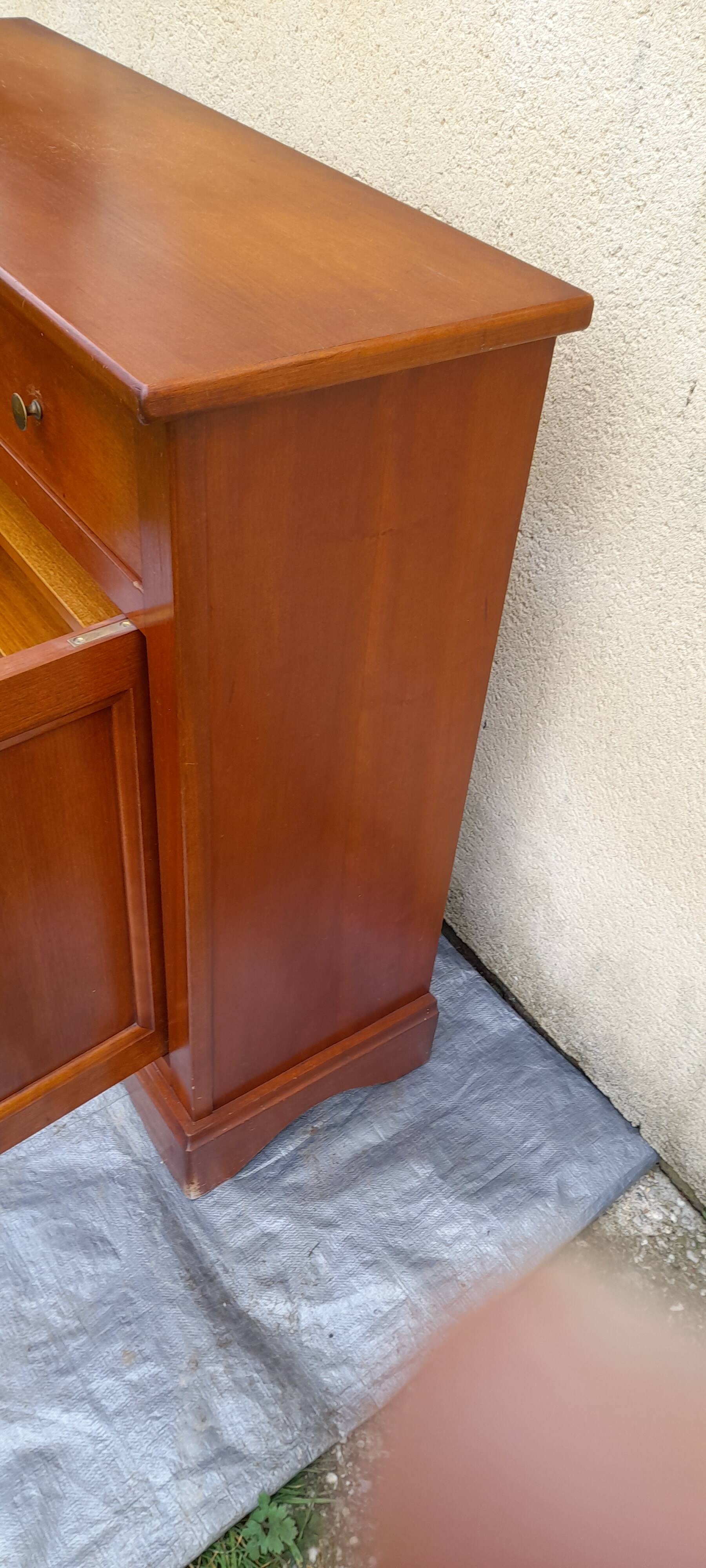 Entrance furniture in cherry wood with door and drawers H 83 cm