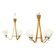 Pair of Czech Mid-Century Wood and Glass Chandeliers by Dřevo Humpolec