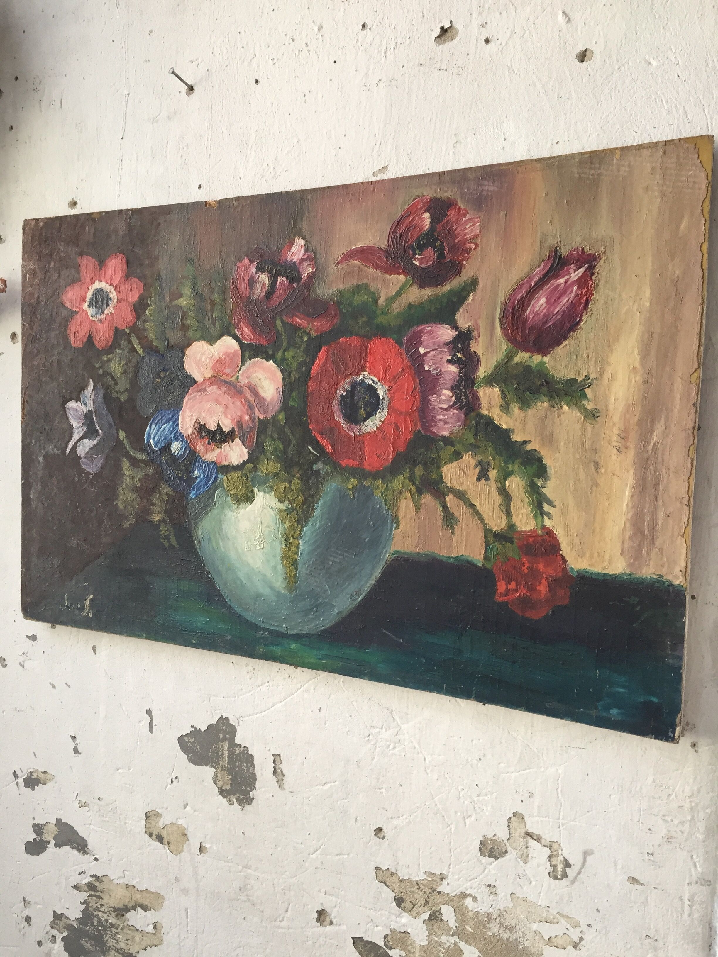 Oil painting flowers 61 x 39 cm