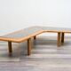 Boomerang coffee table, fossil marble, 70s