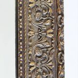 Wooden mirror, edge with embossed flowers 48 x 41 cm