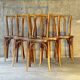 Set of 6 sitting Baumann 1925 Bistro chairs wood, N ° 56 perfect condition.