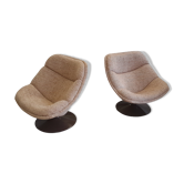 Pair of Pierre Paulin F558 oyster lounge chairs made by Artifort
