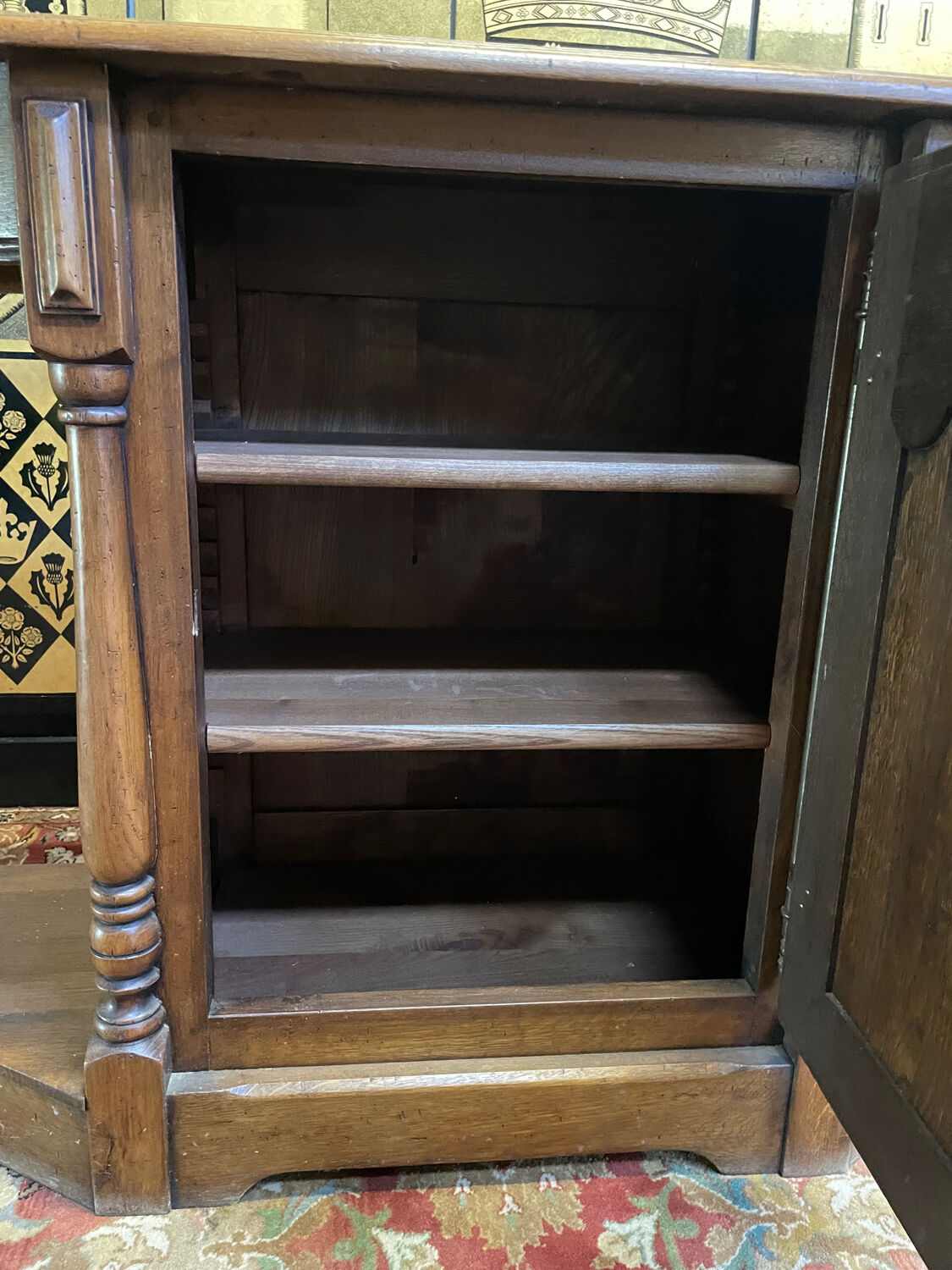 Rustic Louis XIII oak entrance console