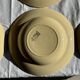 Set of 12 beige, pink, and blue deep plates from Digoin Sarreguemines, vintage.