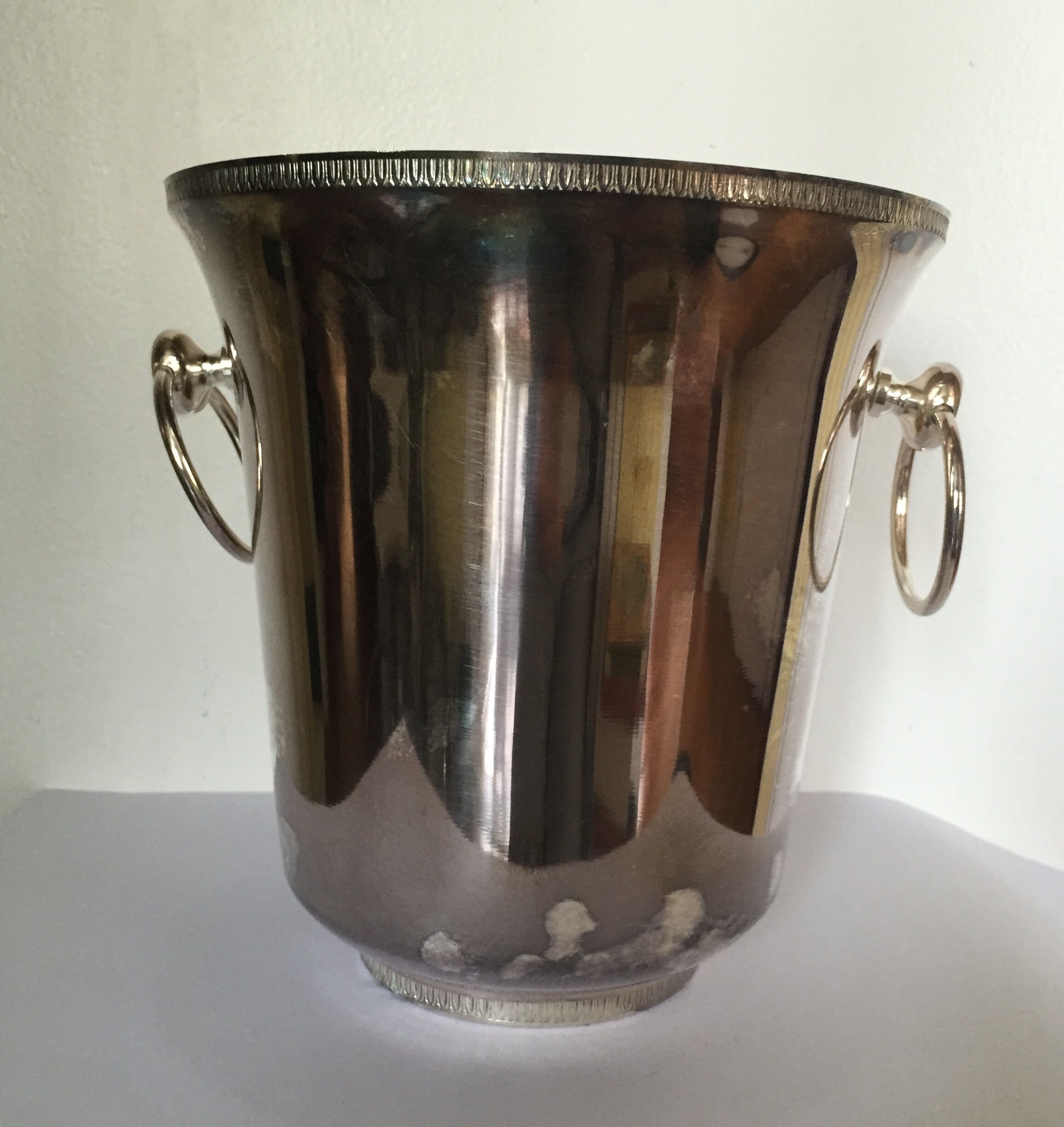 Silver metal champagne bucket