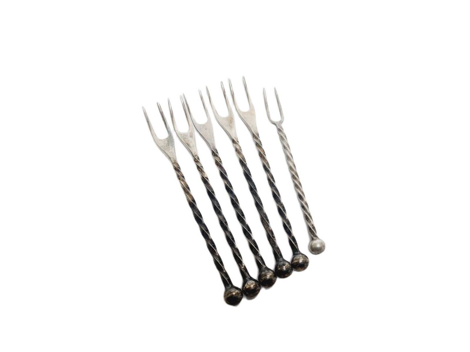6 fourchettes à hareng postmodernes de WMF, Allemagne, années 1950