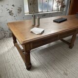 Solid walnut farmhouse castle table 1900 XXL