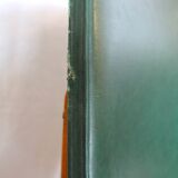 Set of 4 vintage chairs wood and skai green