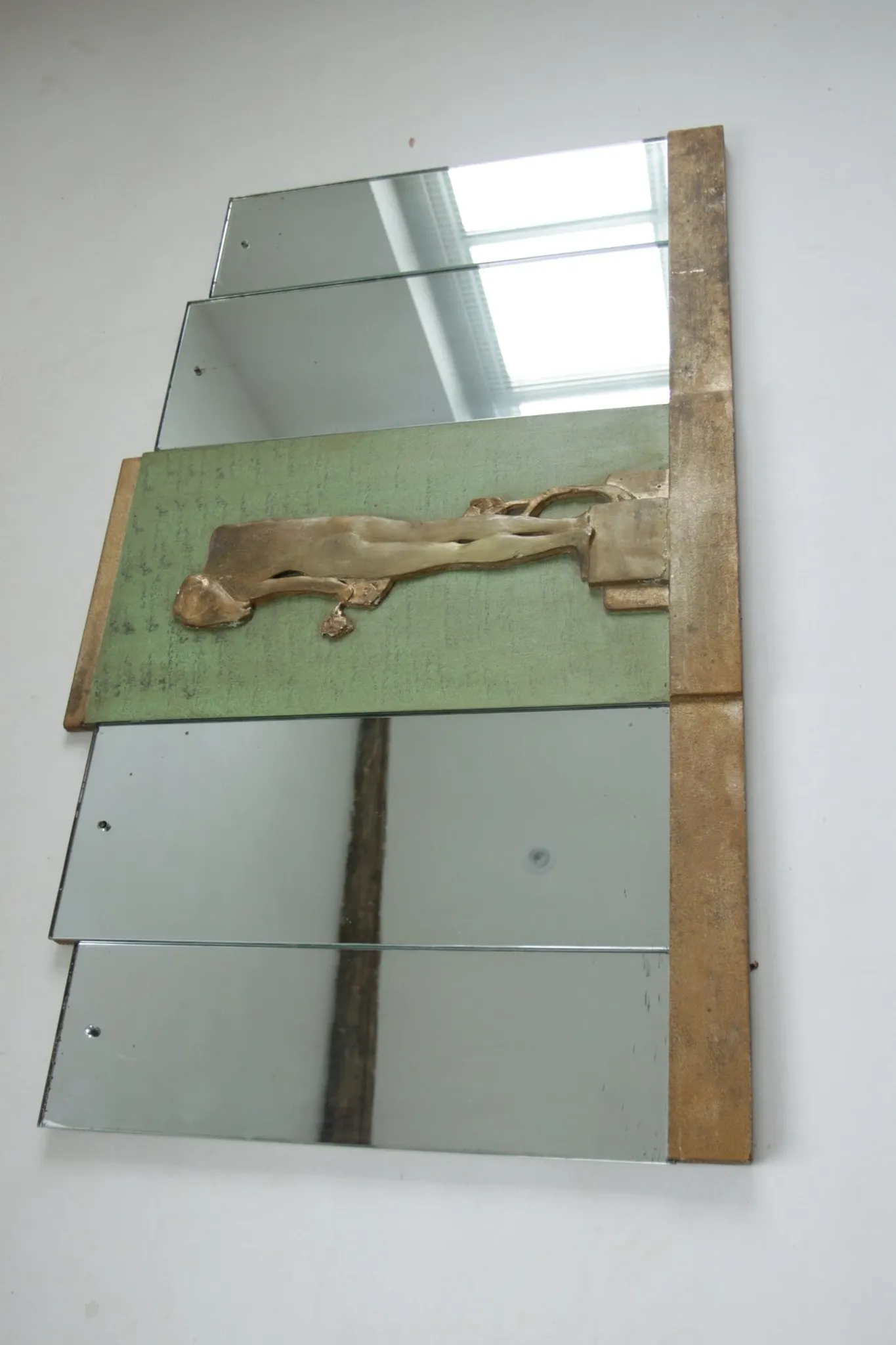 Rowley Gallery Art Deco mirror with gilt relief of a girl, London c.1930