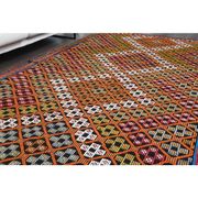 1970s Vintage Turkish Oushak Handmade Wool Cotton Orange Area Rug 179x353