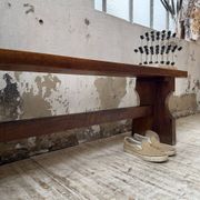 Paire de bancs noyer 1900