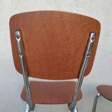 Set of 2 kitchen chairs in imitation leather from the 60s and 70s
