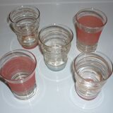 Set de 5 verres couleurs et liserés or