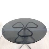 Table 70s, chrome and crystal metal, cobra design model by Giotto Stoppino.