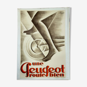 Affiche entoilé peugeot 1930