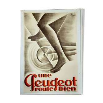 Affiche entoilé peugeot 1930