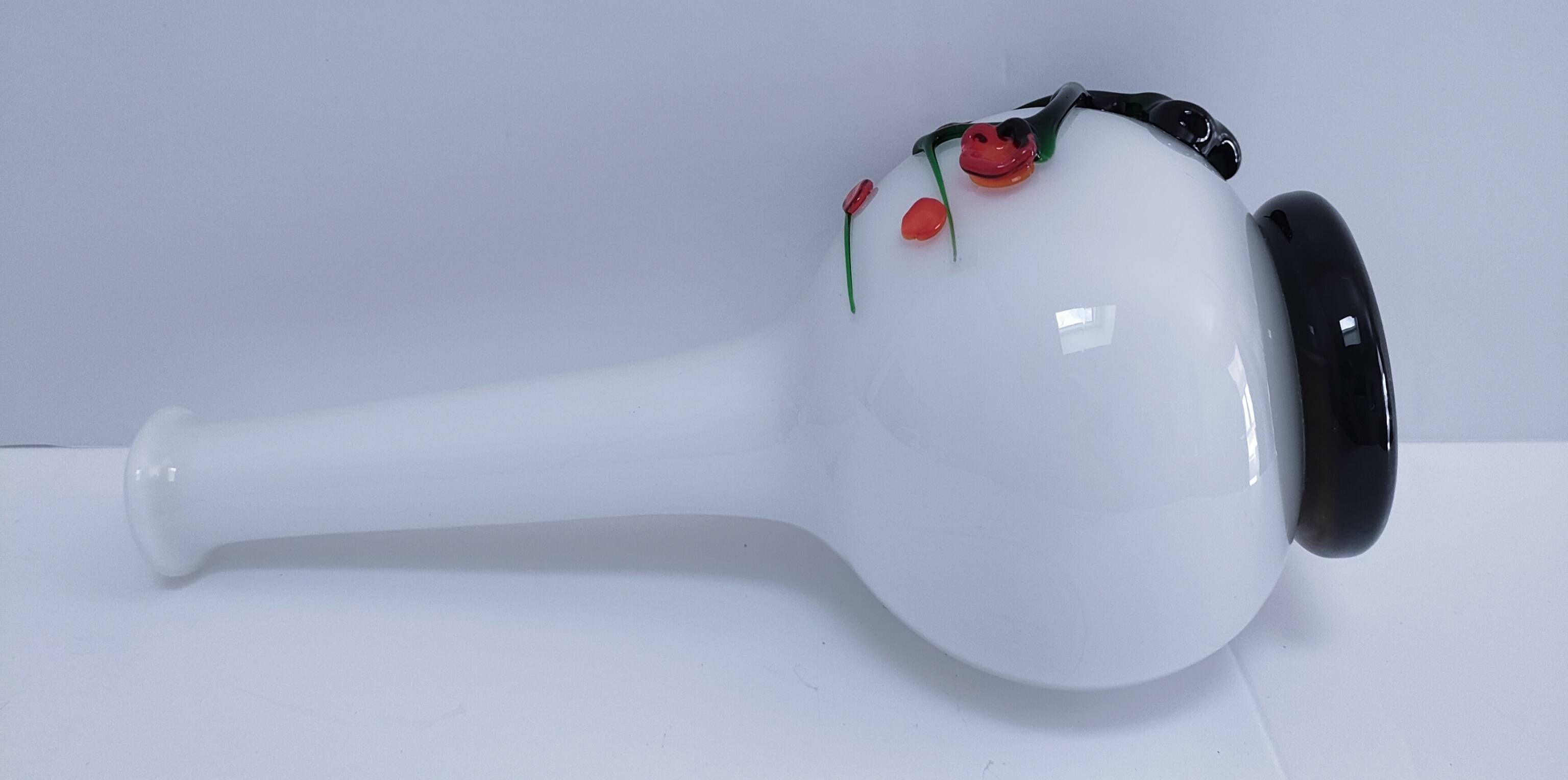 vase glass paste floral decoration Japonese style vintage