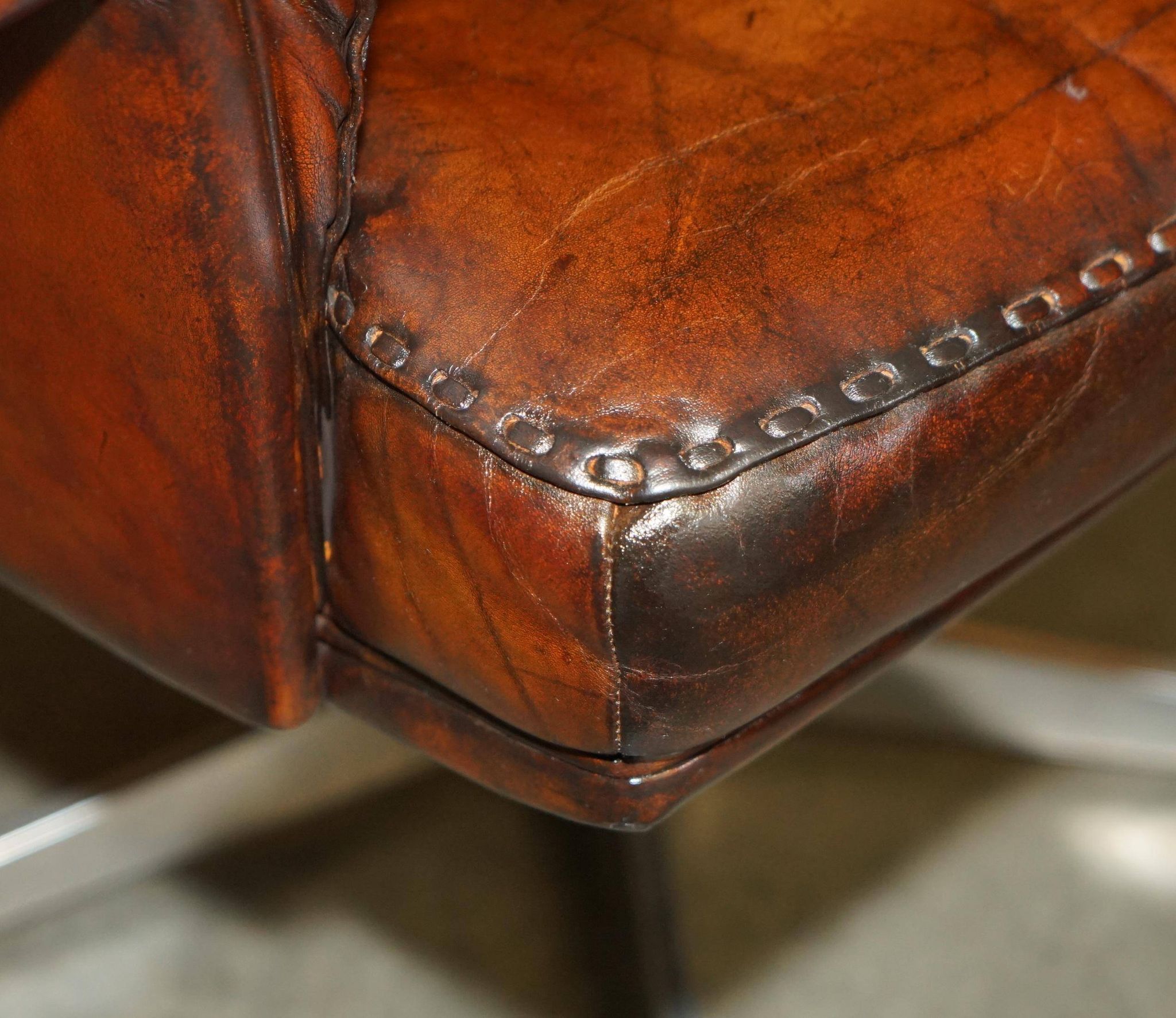 Chaise de bureau pivotante Mid Century Modern De Sede DS35 cuir