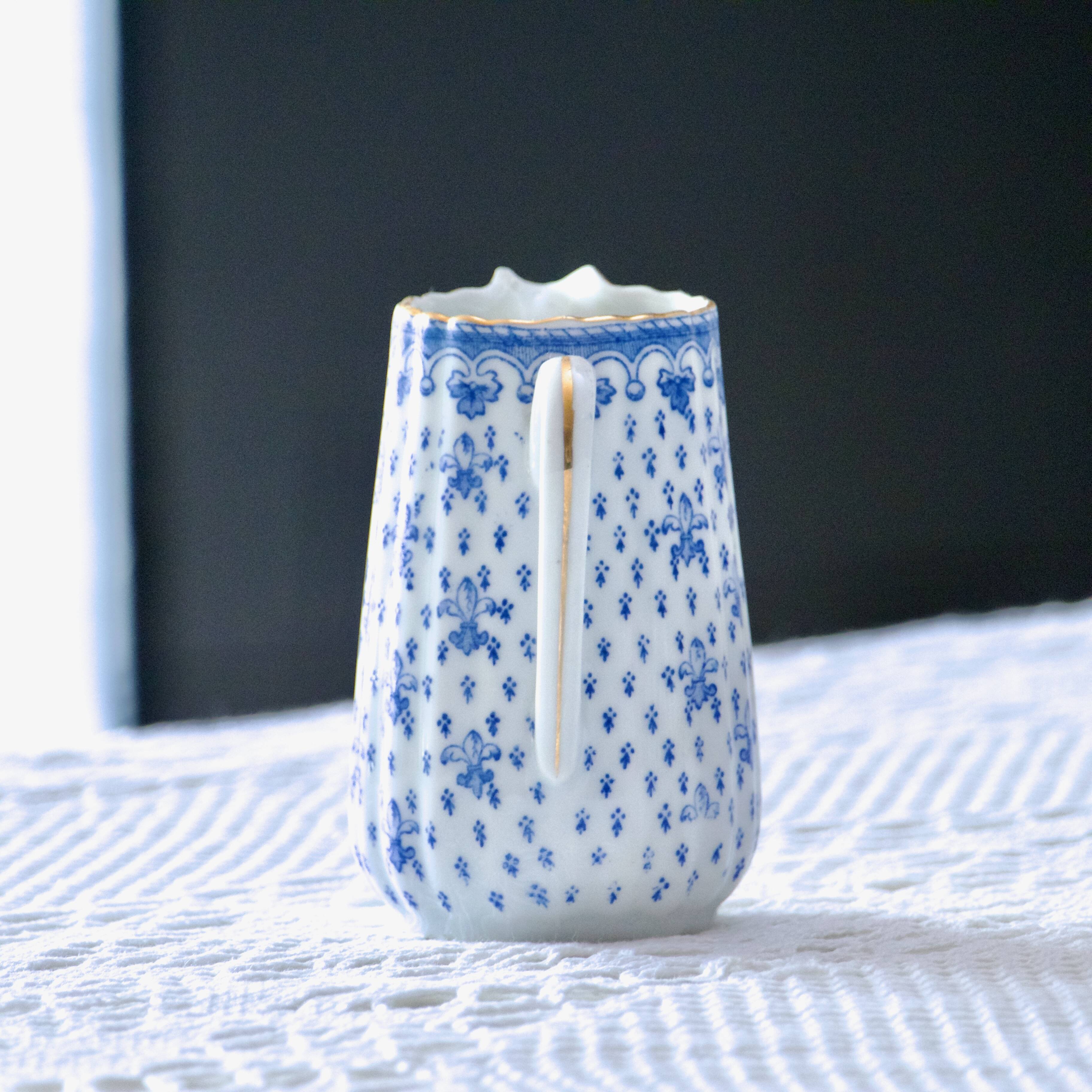 Oscar Shaller 1909 Fleur de Lys Porcelain Pitcher