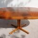 round or oval table with extension, central leg, vintage Baumann design