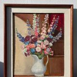 Bouquet of flowers signed old painting