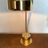 Vintage brass desk lamp with switch on base