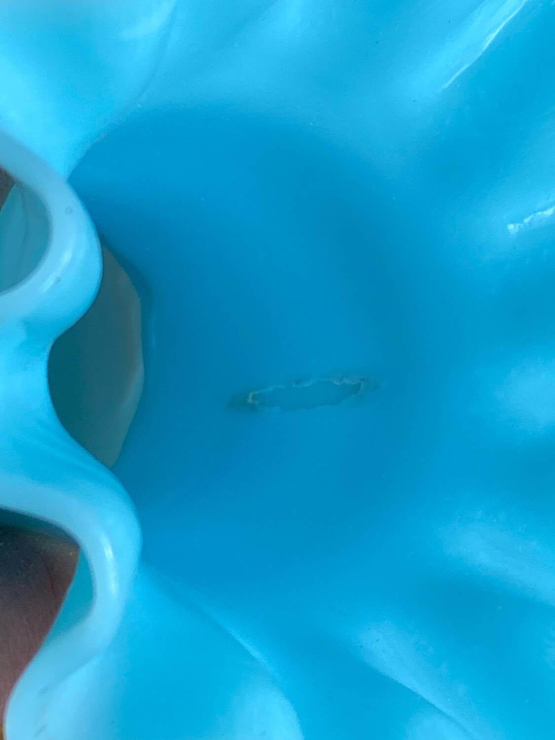 Blue opaline glass vase