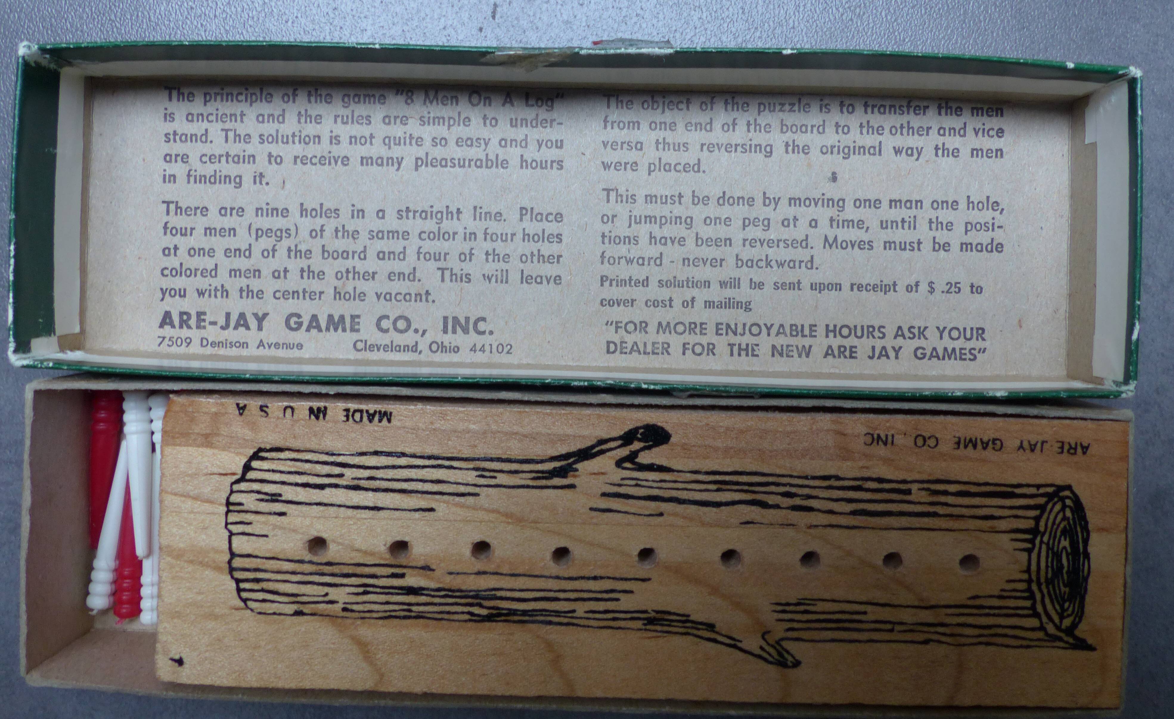 Wooden game "8 men in a log"