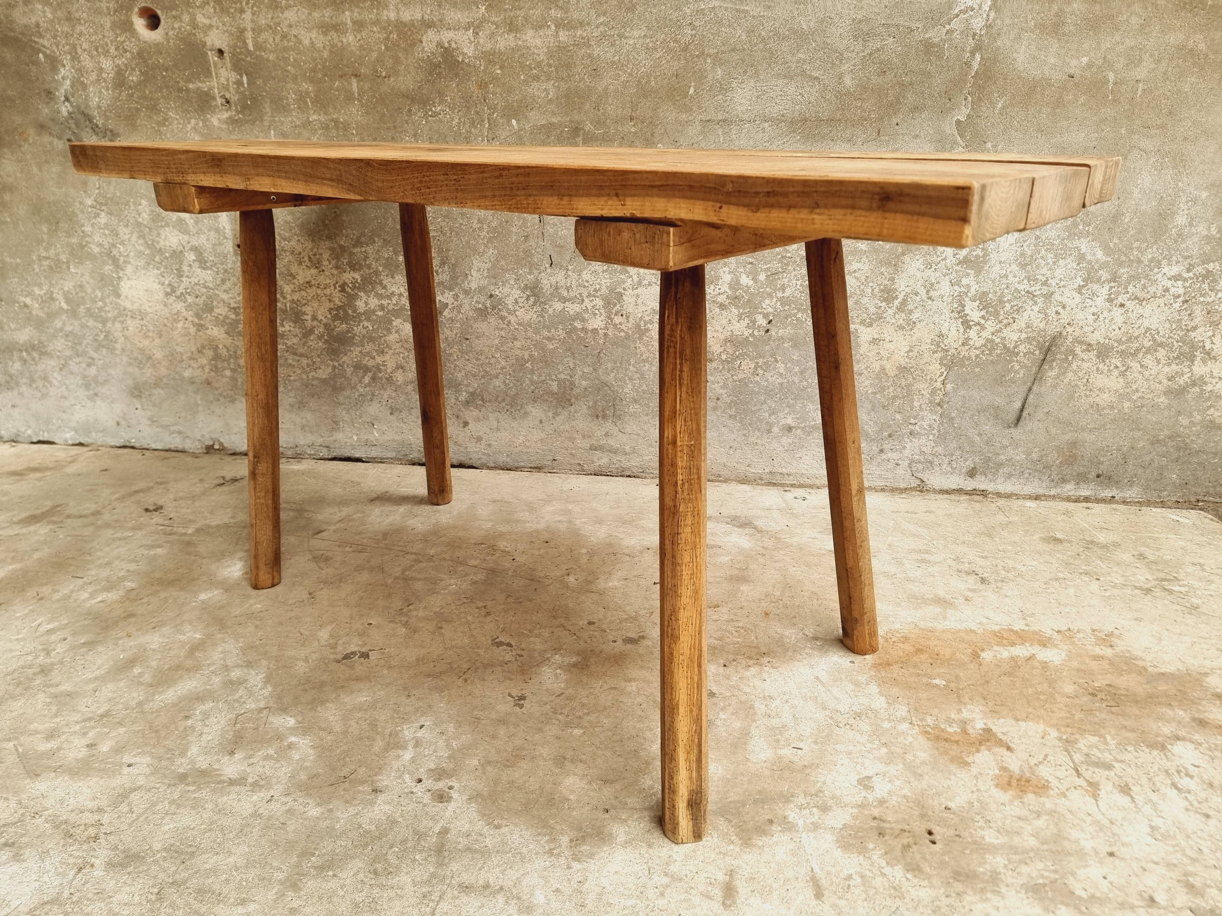 Antique butcher's table, work table, dining table, side table, oak