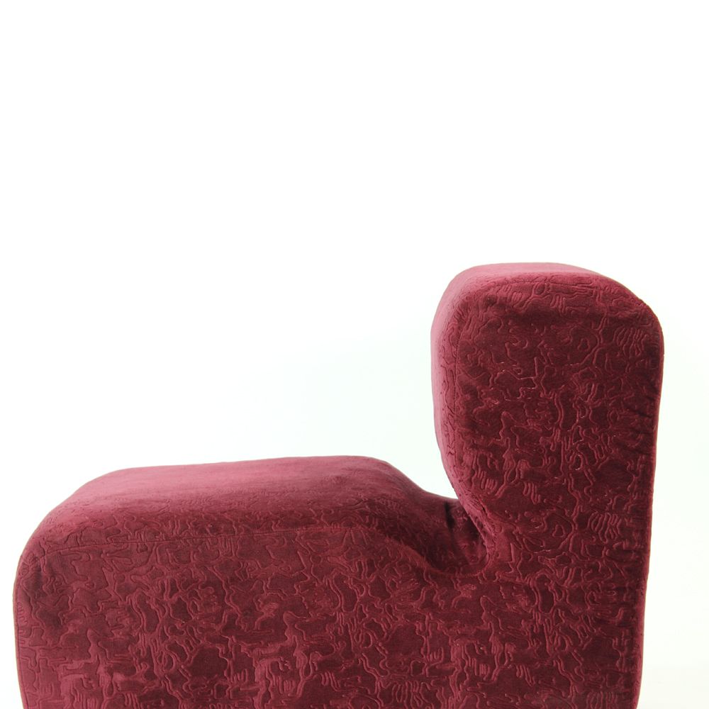 Midcentury Ivan Matusik Velour Lounge Chair From Hotel Kyjev, Czechoslovakia 1970s