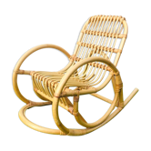 Vintage children's rattan rocking chair
