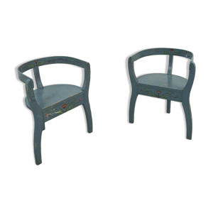 Ancien ensemble de chaises - bleues