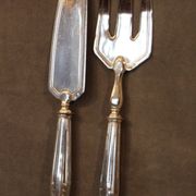 Silver metal fish service design 1930-1950