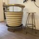 Bar 50s and its high chair in white skaï and formica cream