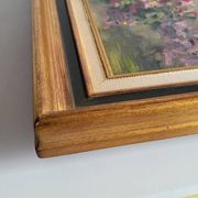 Still Life with Flower Bouquet Oil on Canvas Wooden Frame